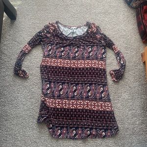 Tribal print long sleeve dress